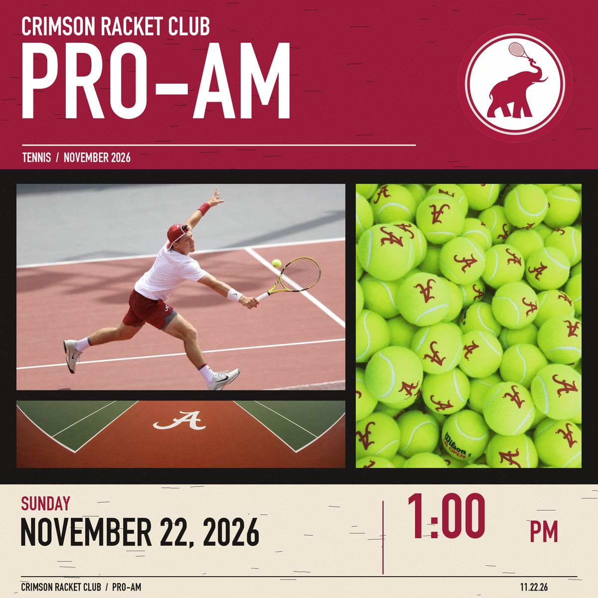 Crimson Racket Club Pro-Am Registration • 11/22/26
